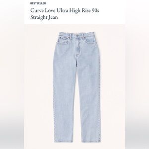 A&F 90s Curve Love Ultra High Rise Straight Leg Jeans